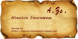 Alexics Zsuzsanna névjegykártya